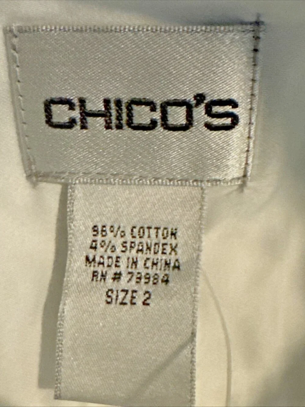 Y2K Chico's White Shirt Womens Oxford Long Sleeve Button Down Career Stretch NEW